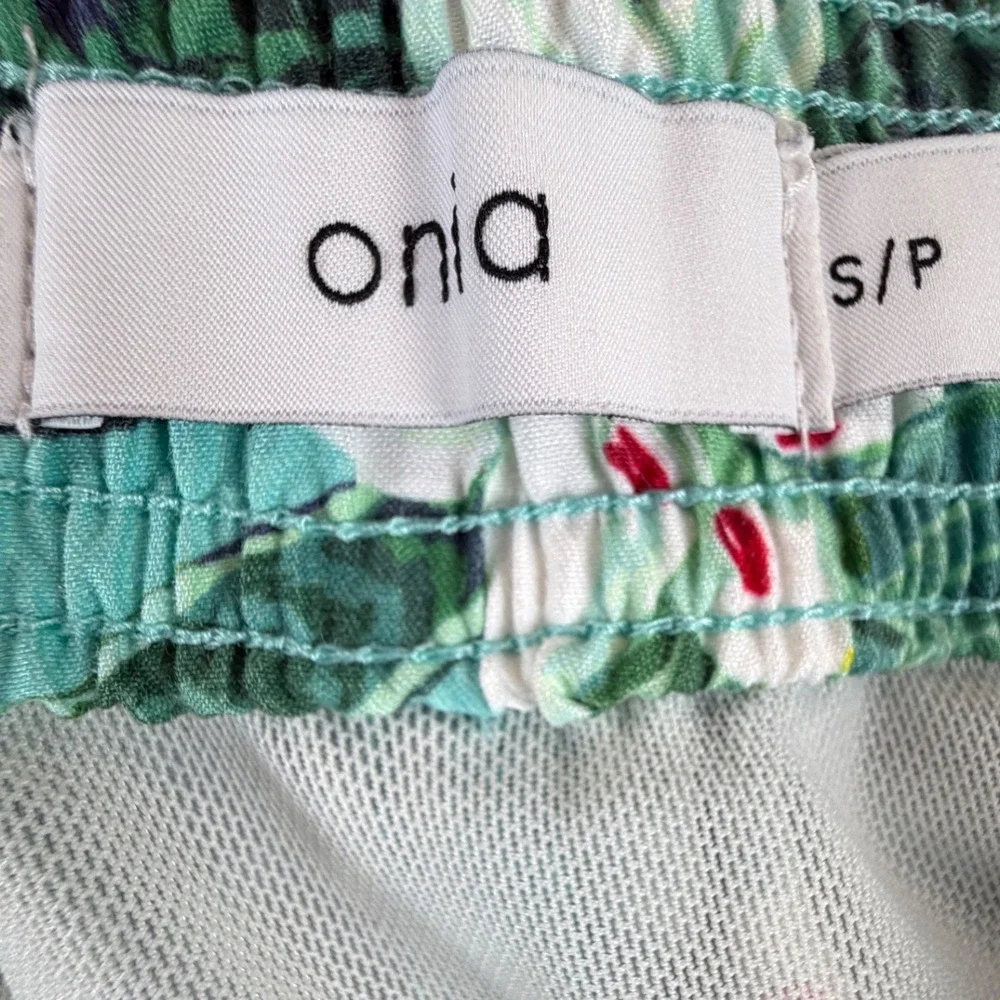 Onia Mens Tropical Floral‎ Swim Trunks Teal Green Board Shorts Size S